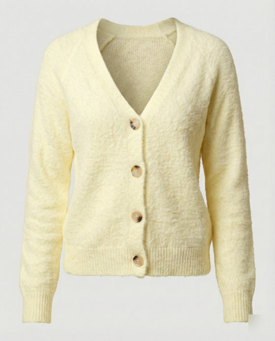 Damen Strickcardigan kuschelig mit dekorativen Knöpfen