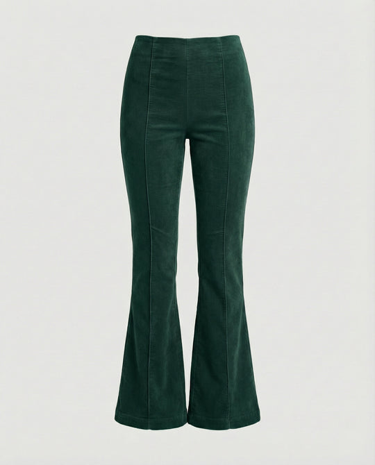 Damen Flared Cord-Hose mit hohem Bund und weichem Material R&B