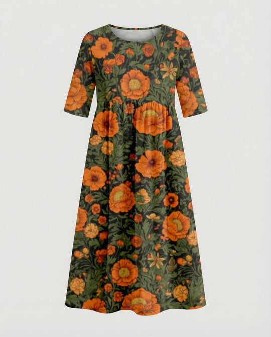 Damen Maxikleid A-Linie fließend