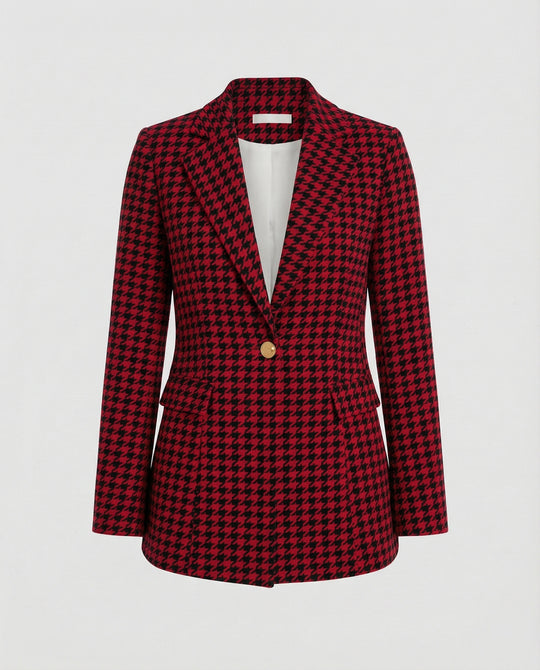 Damen Blazer Hahnentritt tailliert