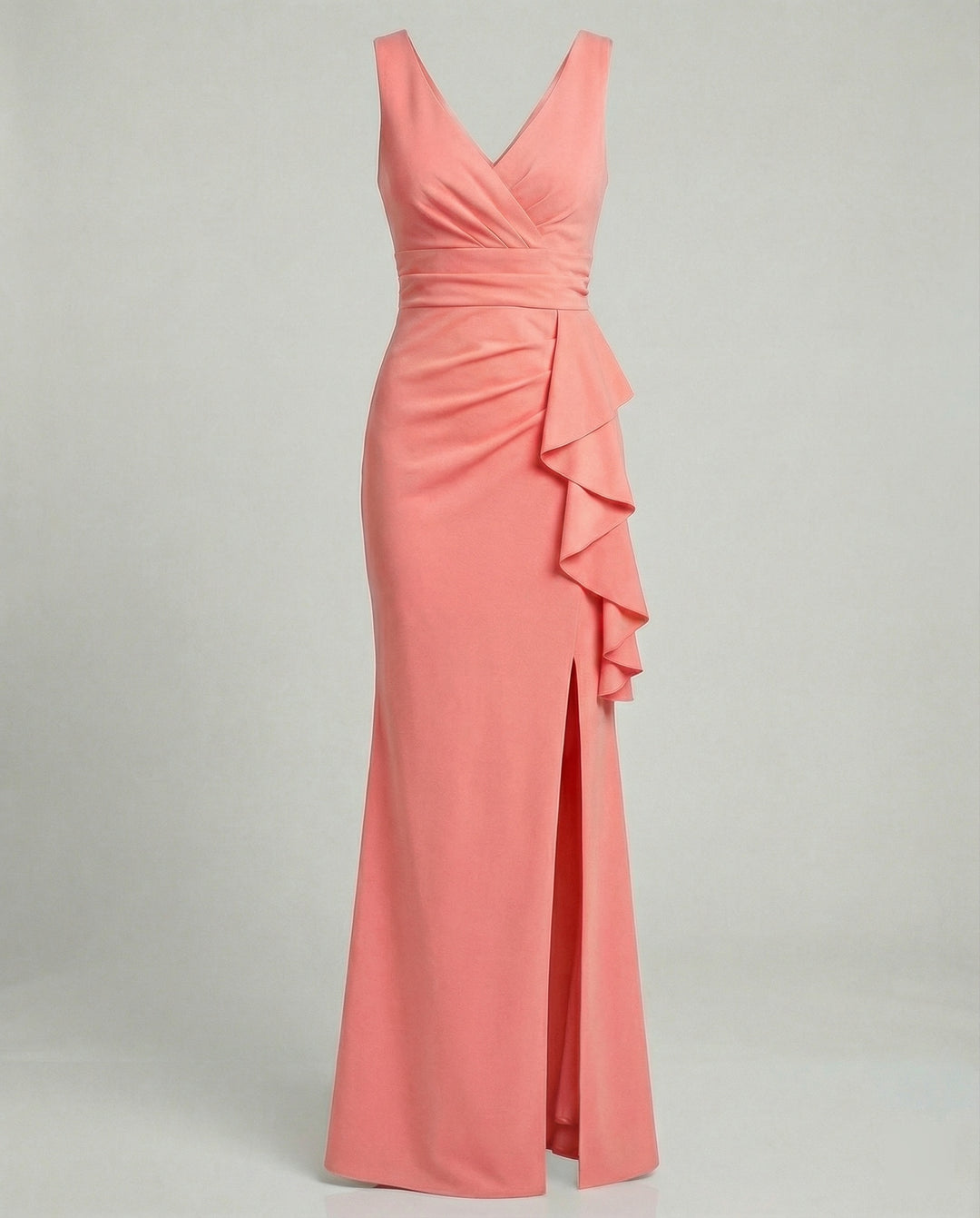 Figurbetontes Abendkleid mit V-Ausschnitt