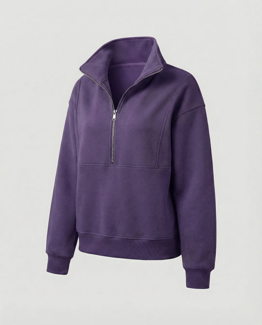 Jogginganzug Damen sportlich elegant mit Oversize-Hoodie und hohem Kragen