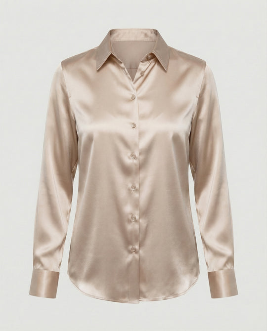 Bluse Damen Satin Seidig