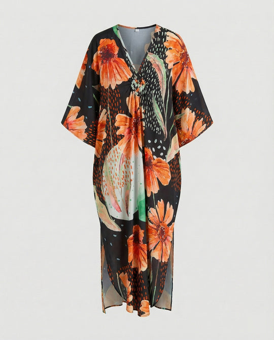 Damen Maxikleid Kaftan Sommer