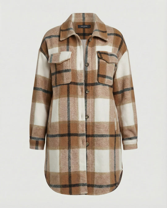 Damen Karierte Hemdjacke mit lässigem Schnitt