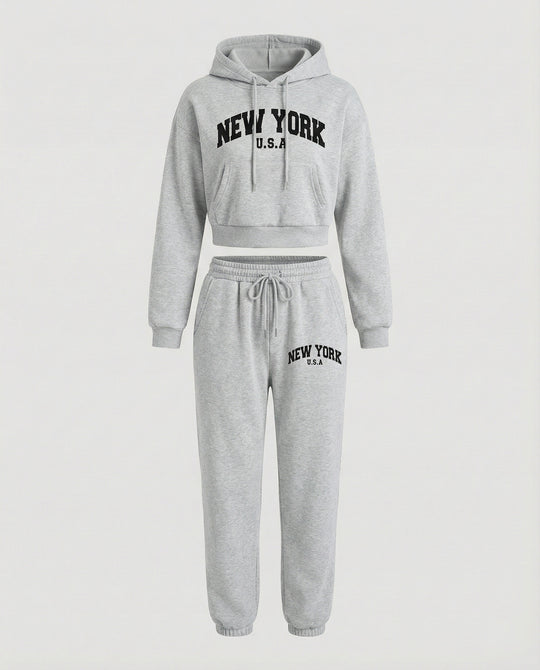 Damen Sweatshirt Set mit College Print