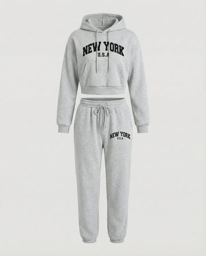 Damen Sweatshirt Set mit College Print