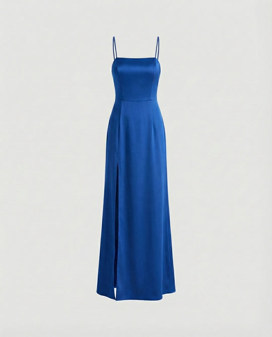 Damen Elegantes Abendkleid mit schwingendem Rock und tiefem Schlitz R&B