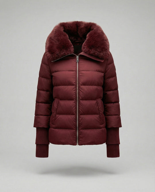 Steppjacke Damen mit luxuriösem Kunstfellkragen