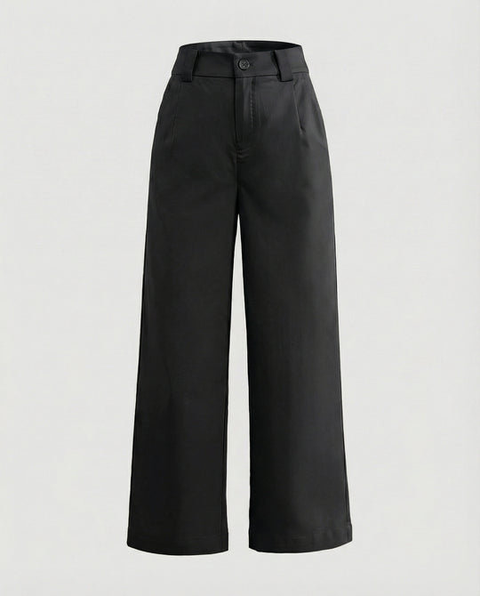 Damen Weite Hosen High Waist mit Stoffgürtel