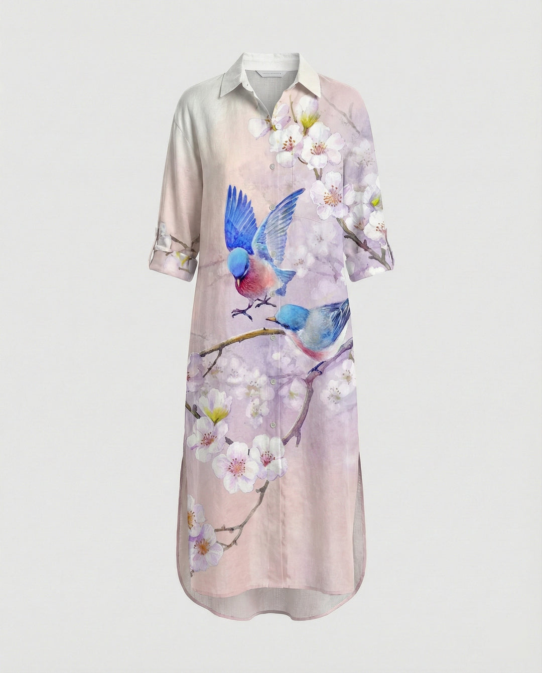 Damen Kaftan Kleid lang Seidenoptik