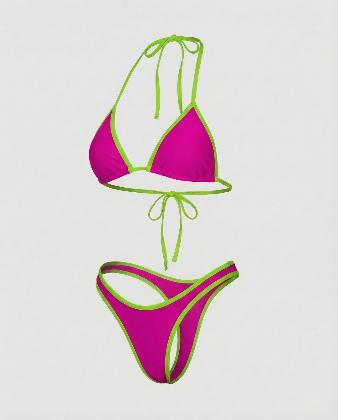 Damen Triangel-Bikini Konturierende Nähte