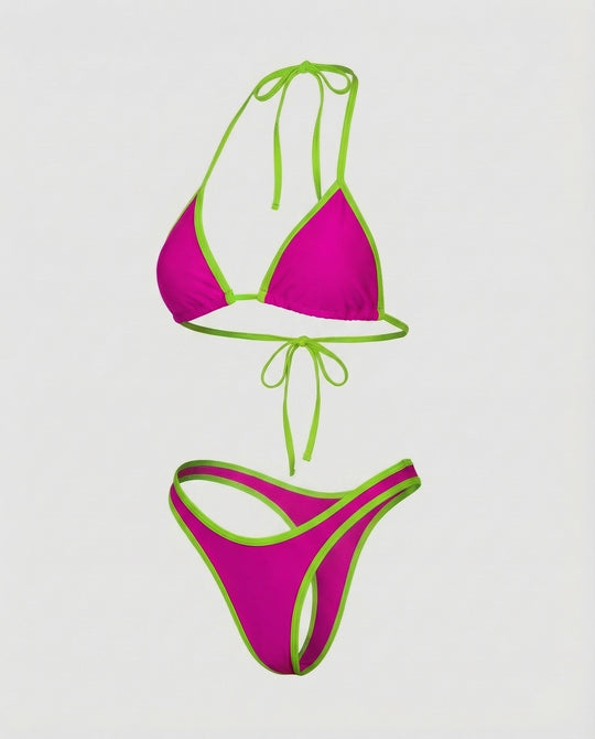 Damen Triangel-Bikini Konturierende Nähte
