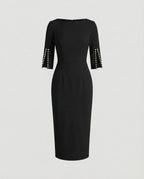 Damen Etuikleid elegant Perlen