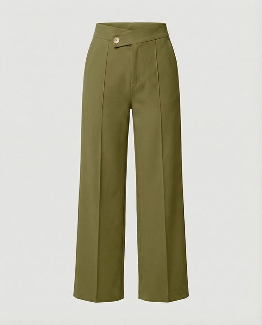 Damen Hochbund Anzughose Damen mit Knopfdetails