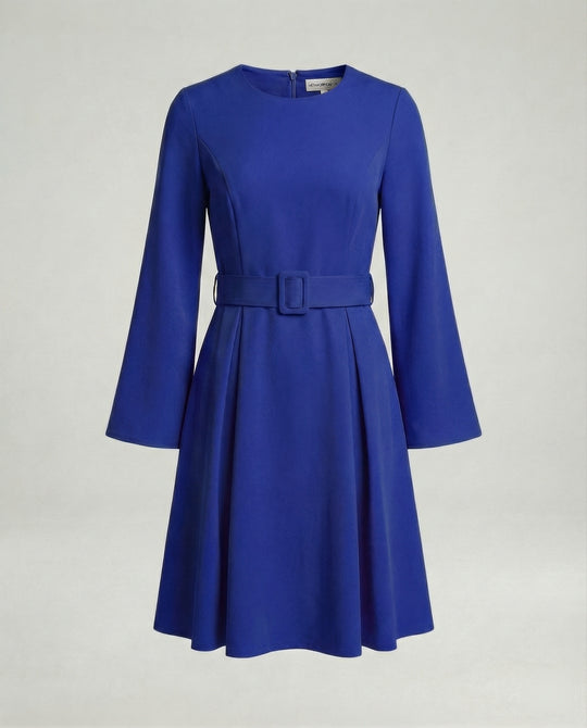 Midikleid Mit Glockenärmeln Tailliert Damen