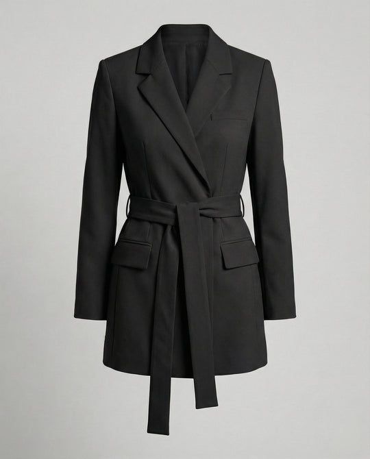 Blazer Minikleid Tailliert Mit Gürtel Damen