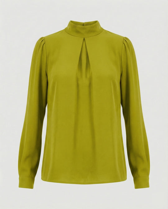 Damen elegante Bluse mit Stehkragen R&B