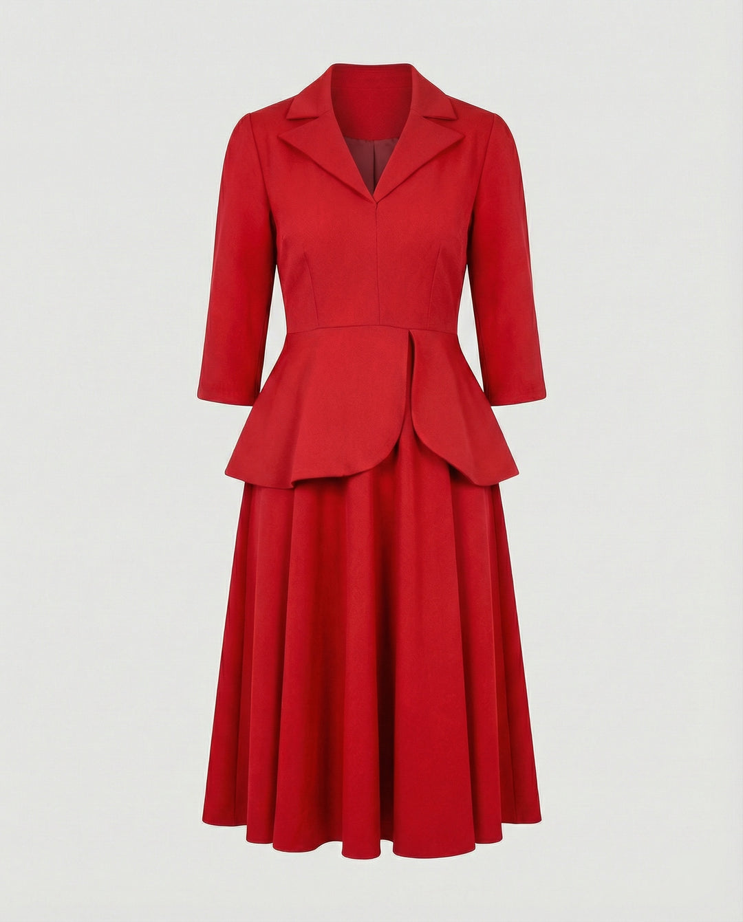 Damen Midikleid elegant mit Schößchen