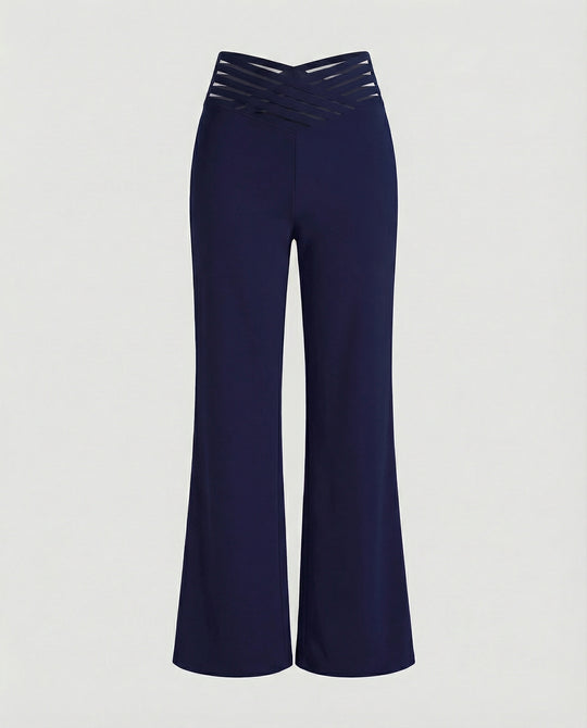 Damen Weit geschnittene Palazzo-Hose mit trendigen Cut-Outs R&B