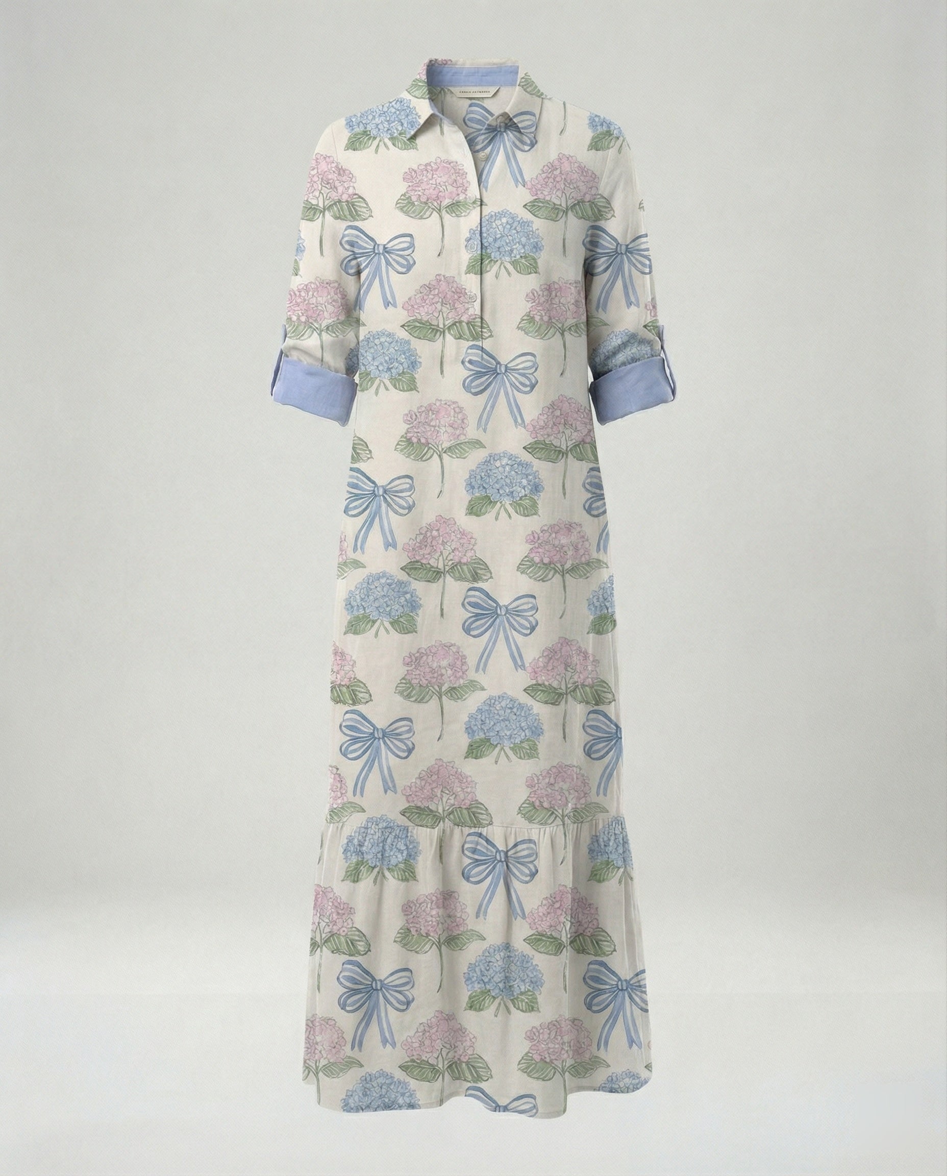 Damen Hemdblusenkleid mit Volant