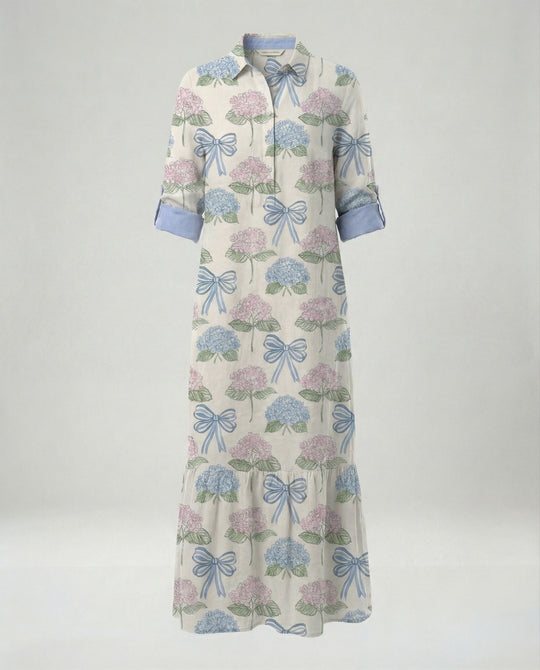Damen Hemdblusenkleid mit Volant