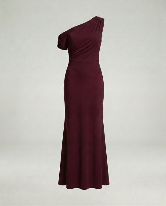 Figurbetontes elegantes Abendkleid asymmetrisch