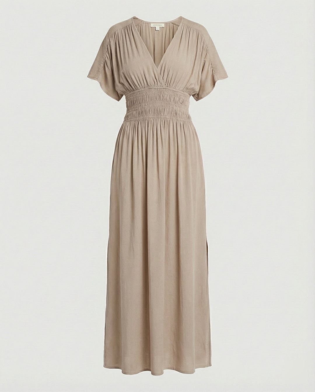 Damen Maxikleid Sommer V-Ausschnitt Schlitz