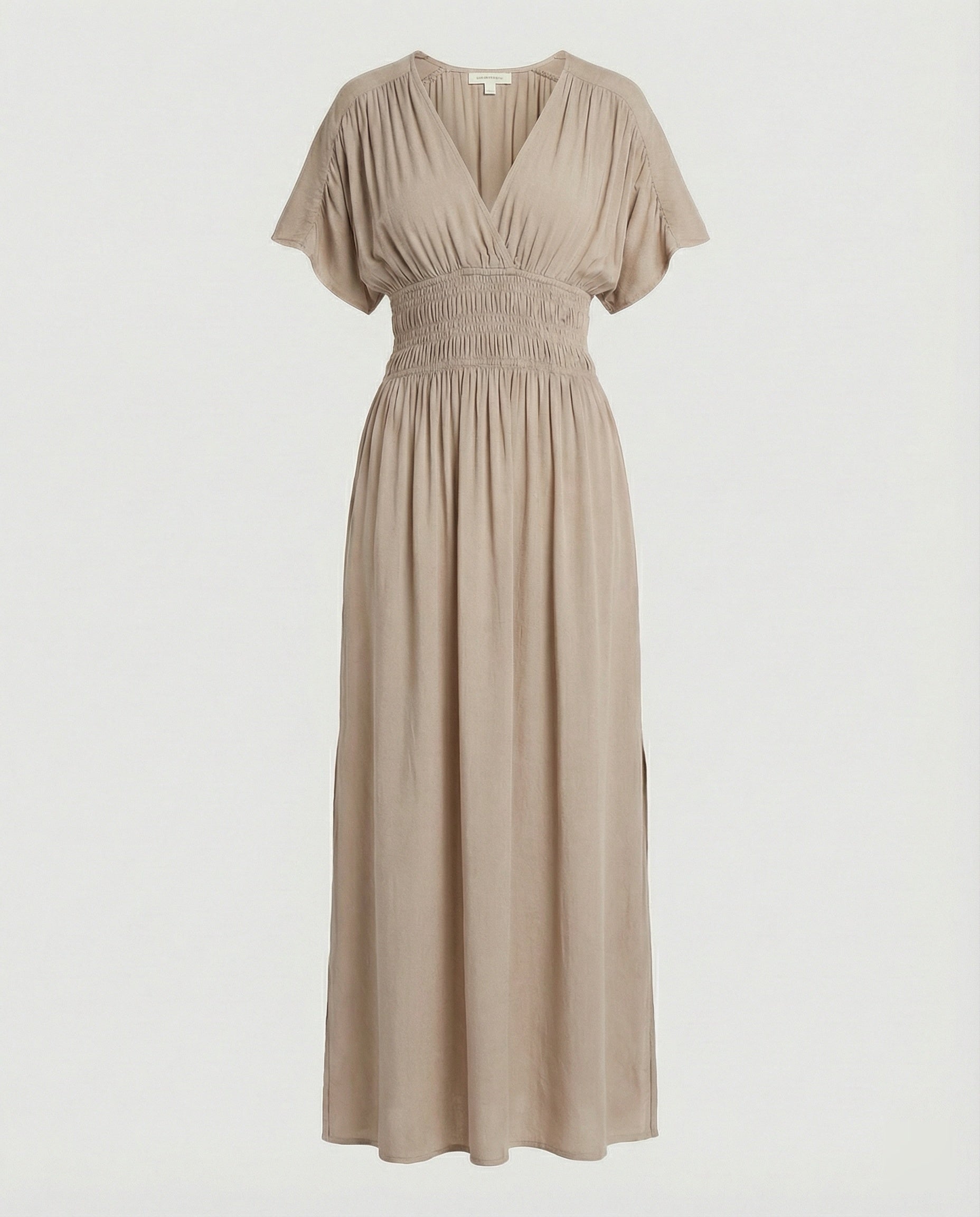 Damen Maxikleid Sommer V-Ausschnitt Schlitz