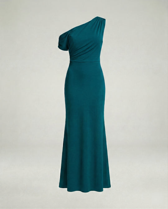 Figurbetontes elegantes Abendkleid asymmetrisch