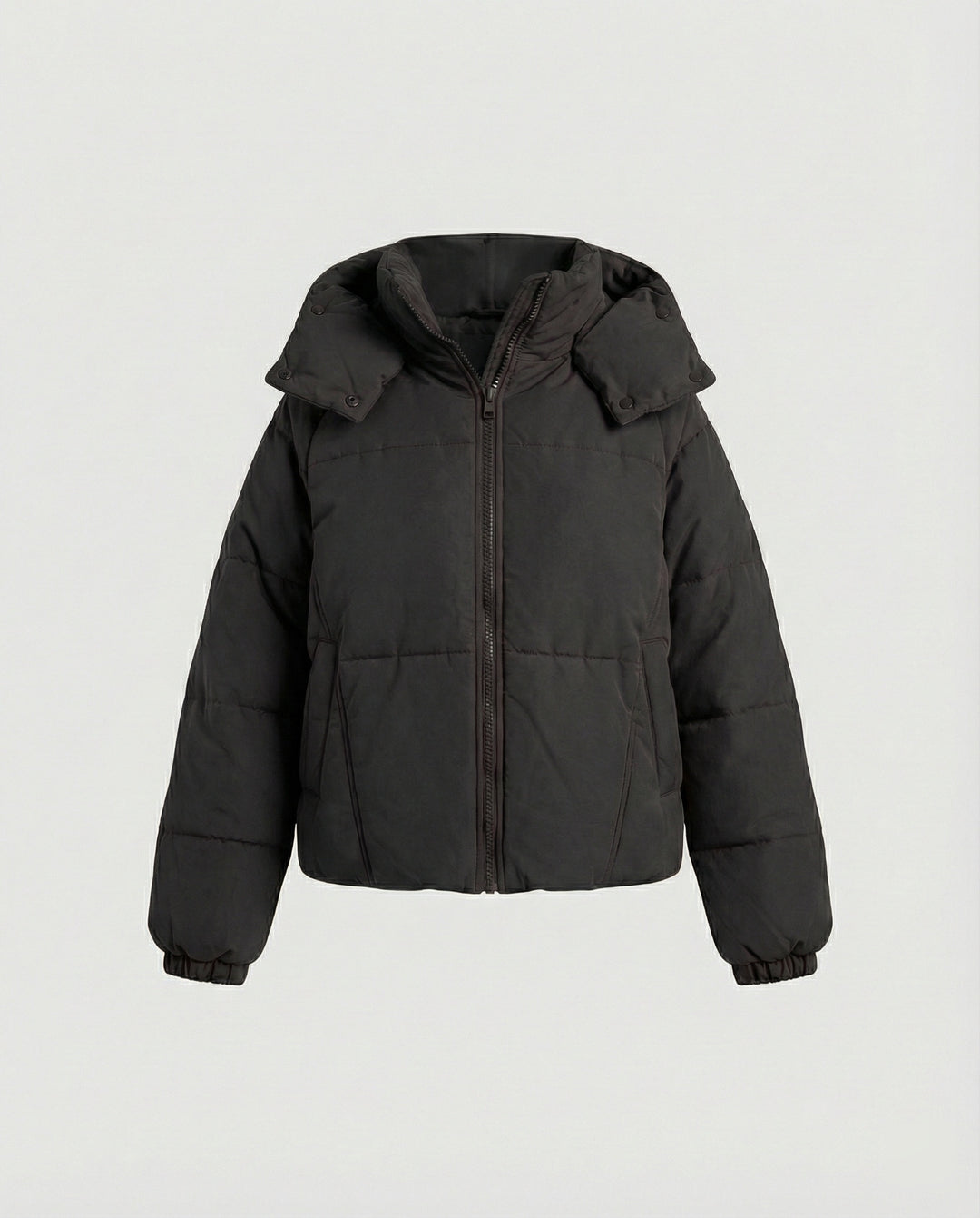 Steppjacke Damen modisch mit abnehmbarer Kapuze und Taschen