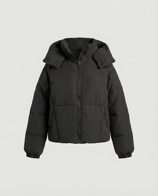 Steppjacke Damen modisch mit abnehmbarer Kapuze und Taschen