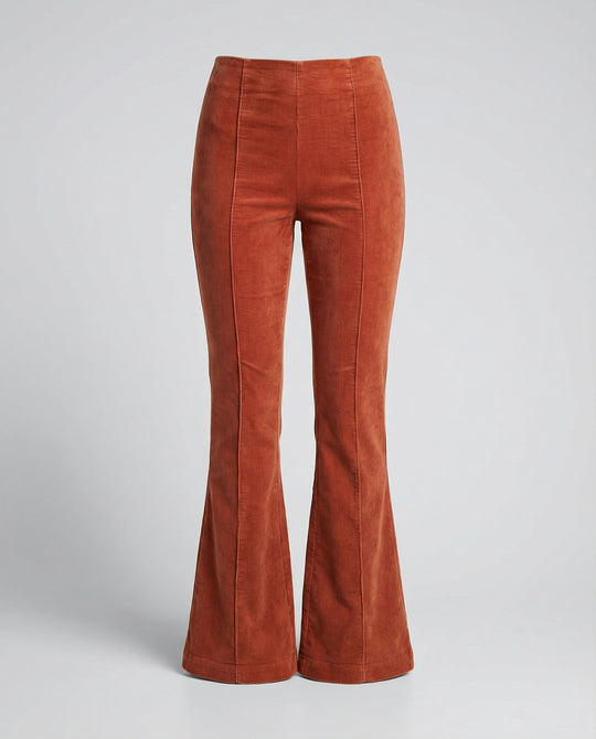 Damen Flared Cord-Hose mit hohem Bund und weichem Material R&B