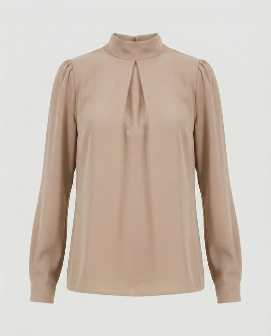 Damen elegante Bluse mit Stehkragen R&B