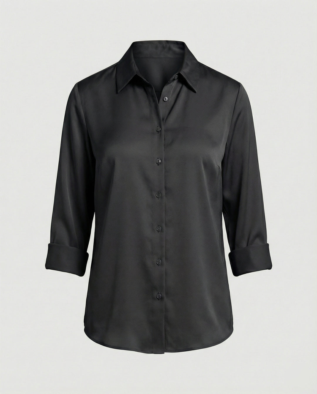 Damen elegante Baumwollbluse mit Stehkragen