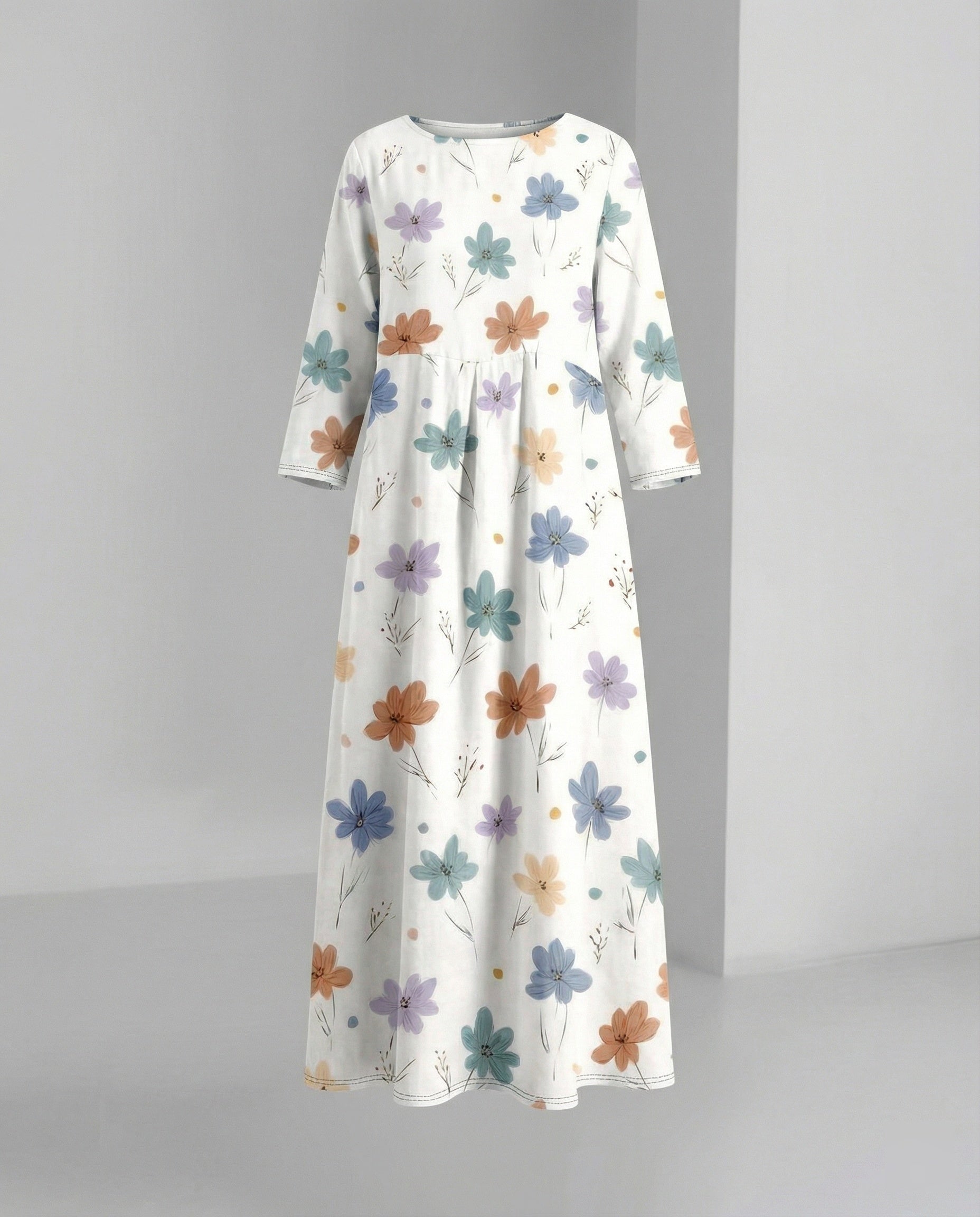 Damen Maxikleid floral mit Taschen