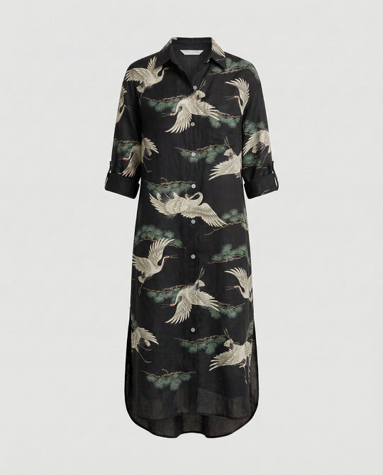 Damen Kaftan Kleid lang Seidenoptik