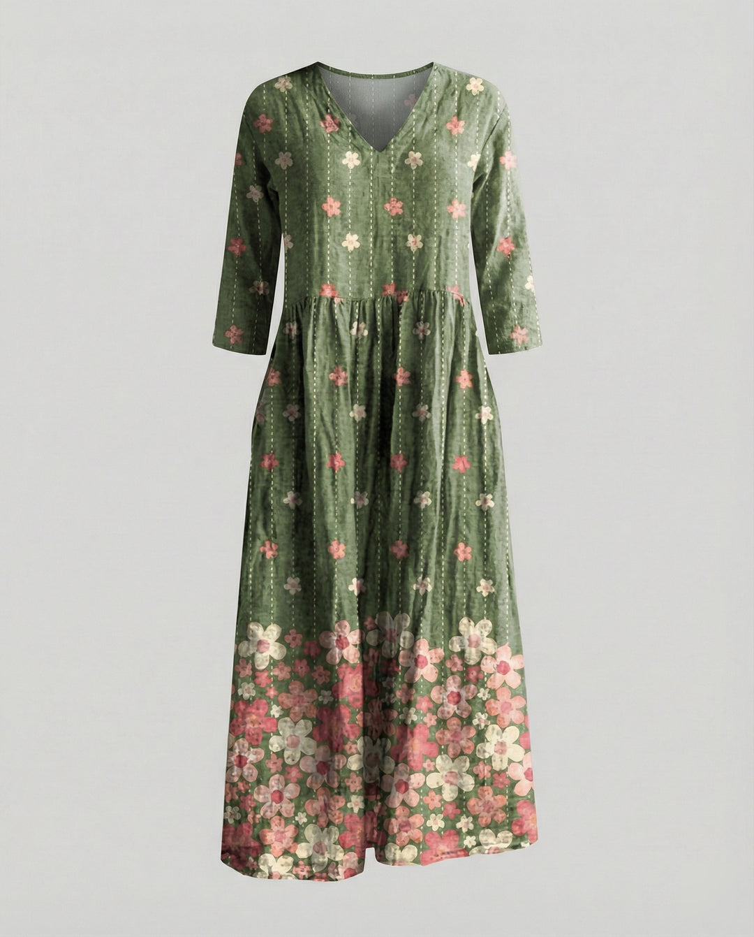 A-Linie Maxikleid Damen Mit Taschen