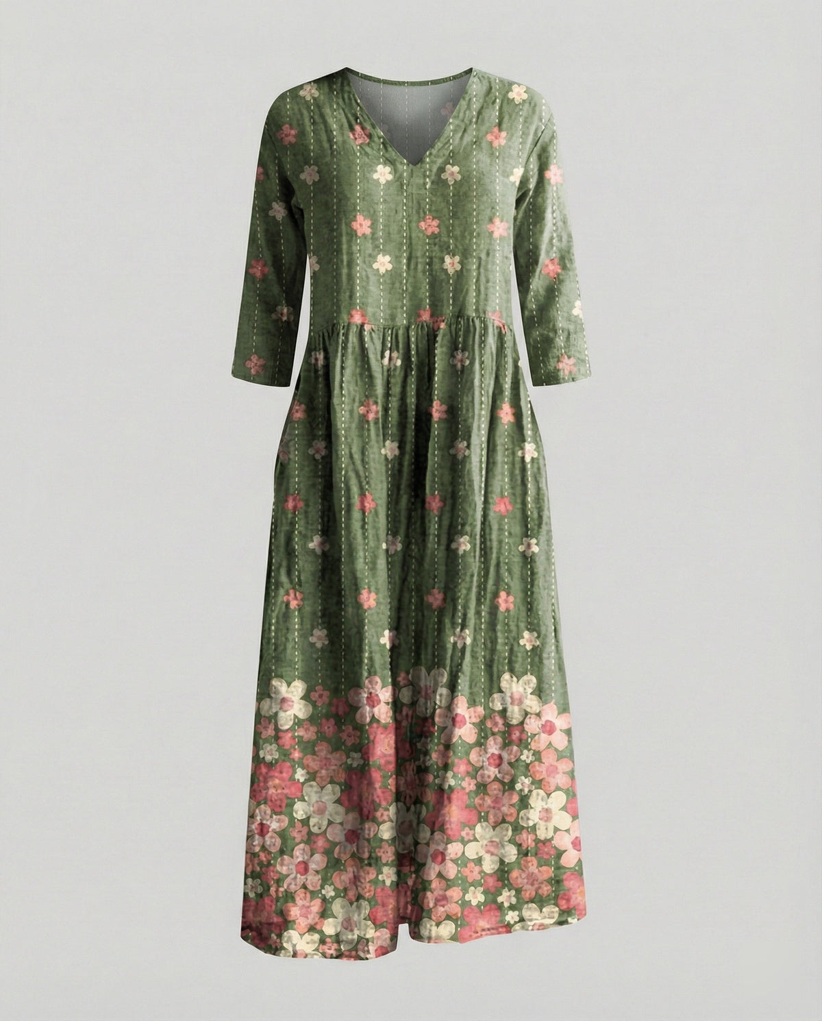 A-Linie Maxikleid Damen Mit Taschen