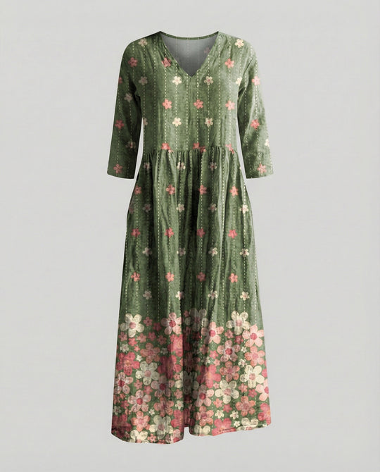 A-Linie Maxikleid Damen Mit Taschen