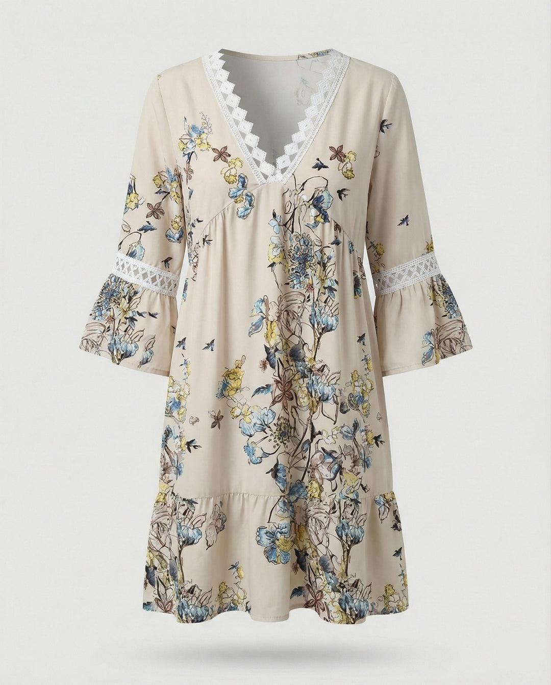 Damen Minikleid A-Linie floral