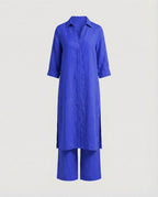 Leinen Maxikleid Mit Knopfleiste Damen