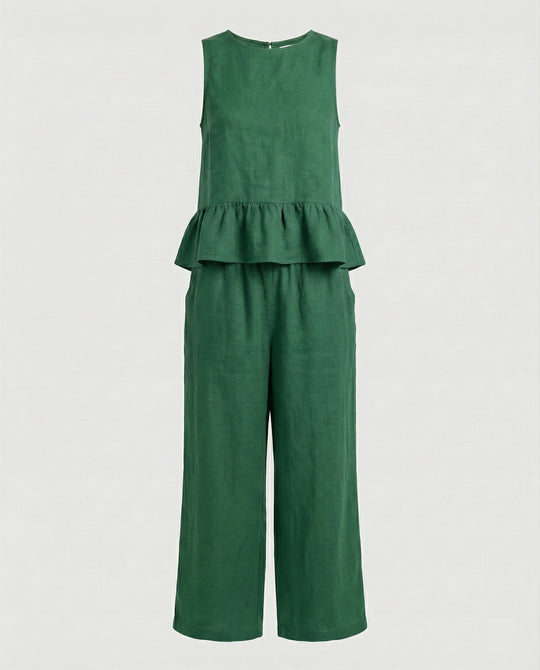 Damen Zweiteiler Set Volanttop & Palazzohose