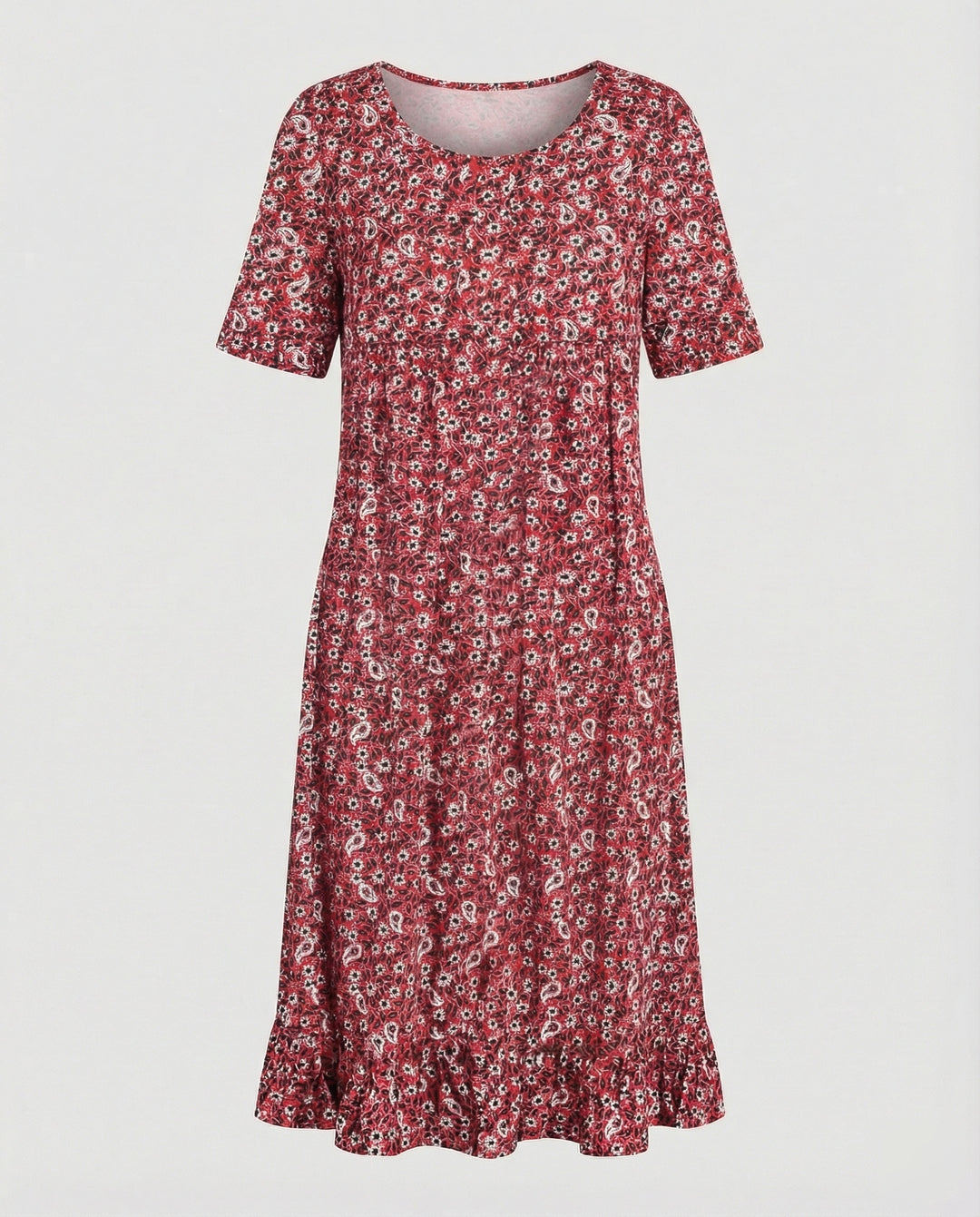 Damen Midikleid A-Linie Freizeitkleid