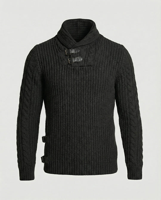 Stylischer Asymmetrischer Strickpullover Herren