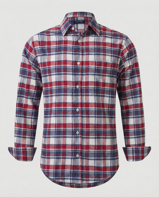 Herren Flanell Langarmhemd Kariert
