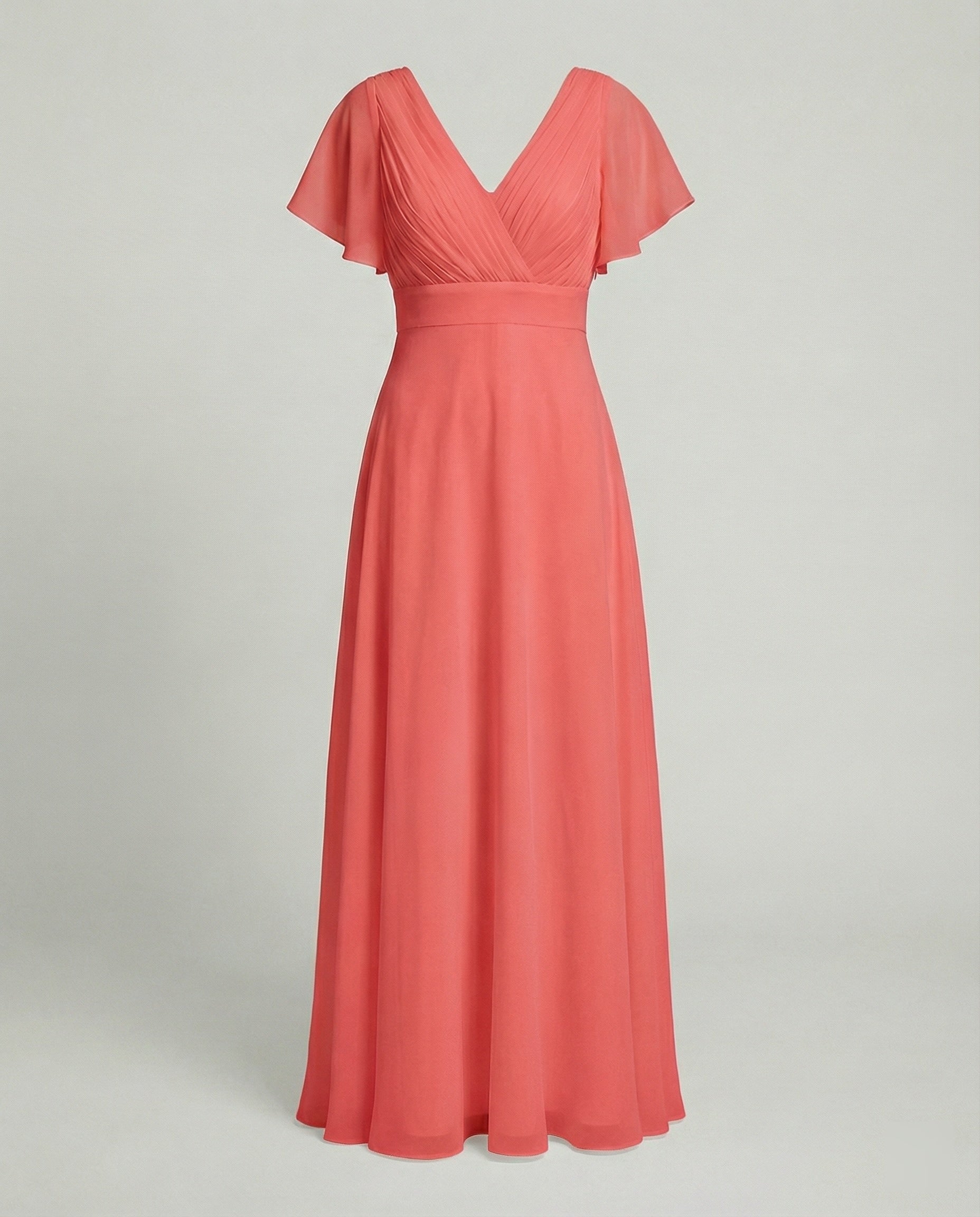 Damen Maxikleid Chiffon elegant plissiert