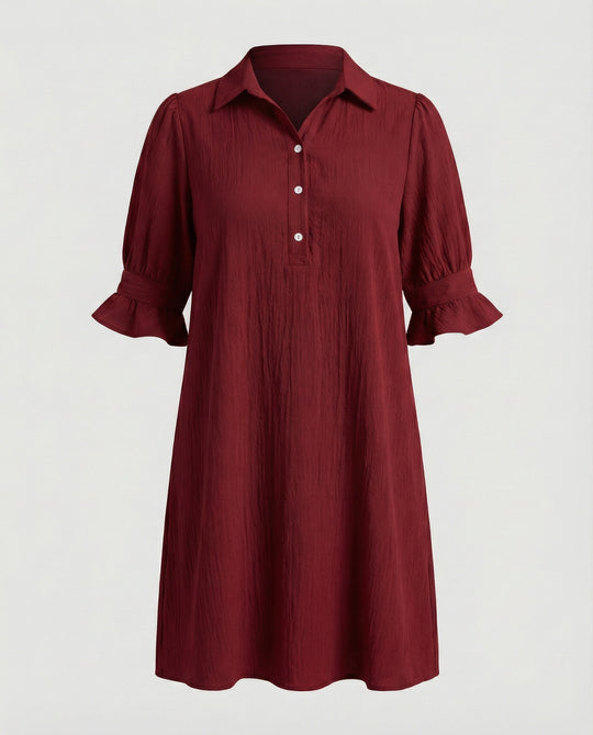 Hemdblusenkleid Damen mit Taschen