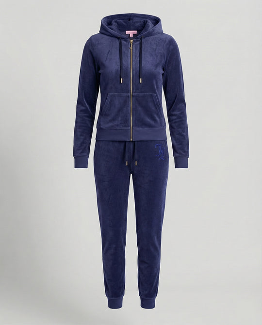 Freizeitkleidung Damen Velours Set Strass