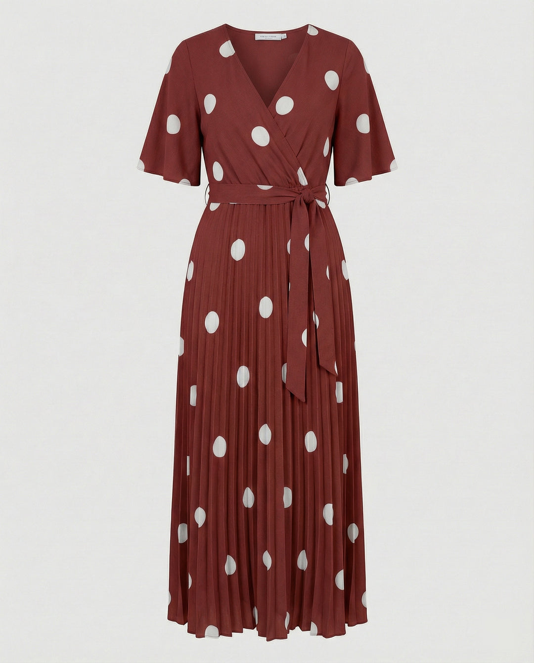 Damen Wickelkleid Midi plissiert